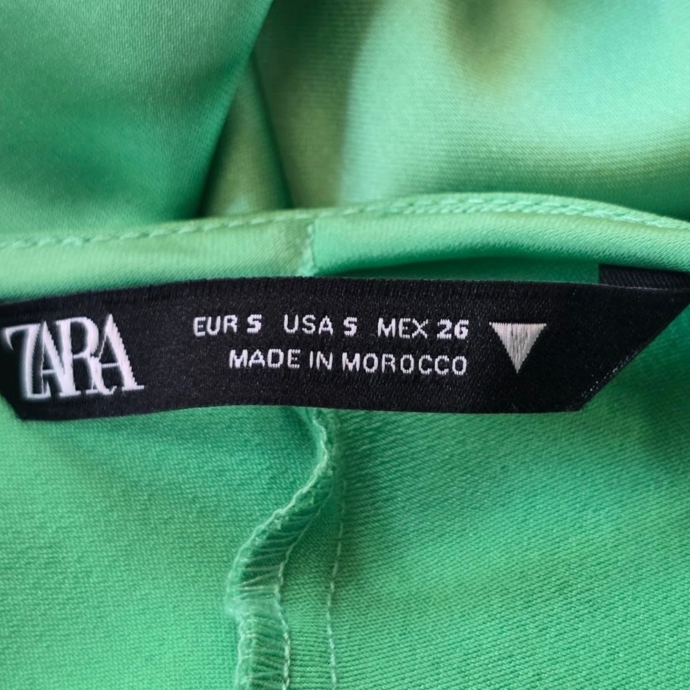 Zara Mint Green Satin Midi Slip Camisole Dress Backless Strappy Womens S Chic - Picture 16 of 16